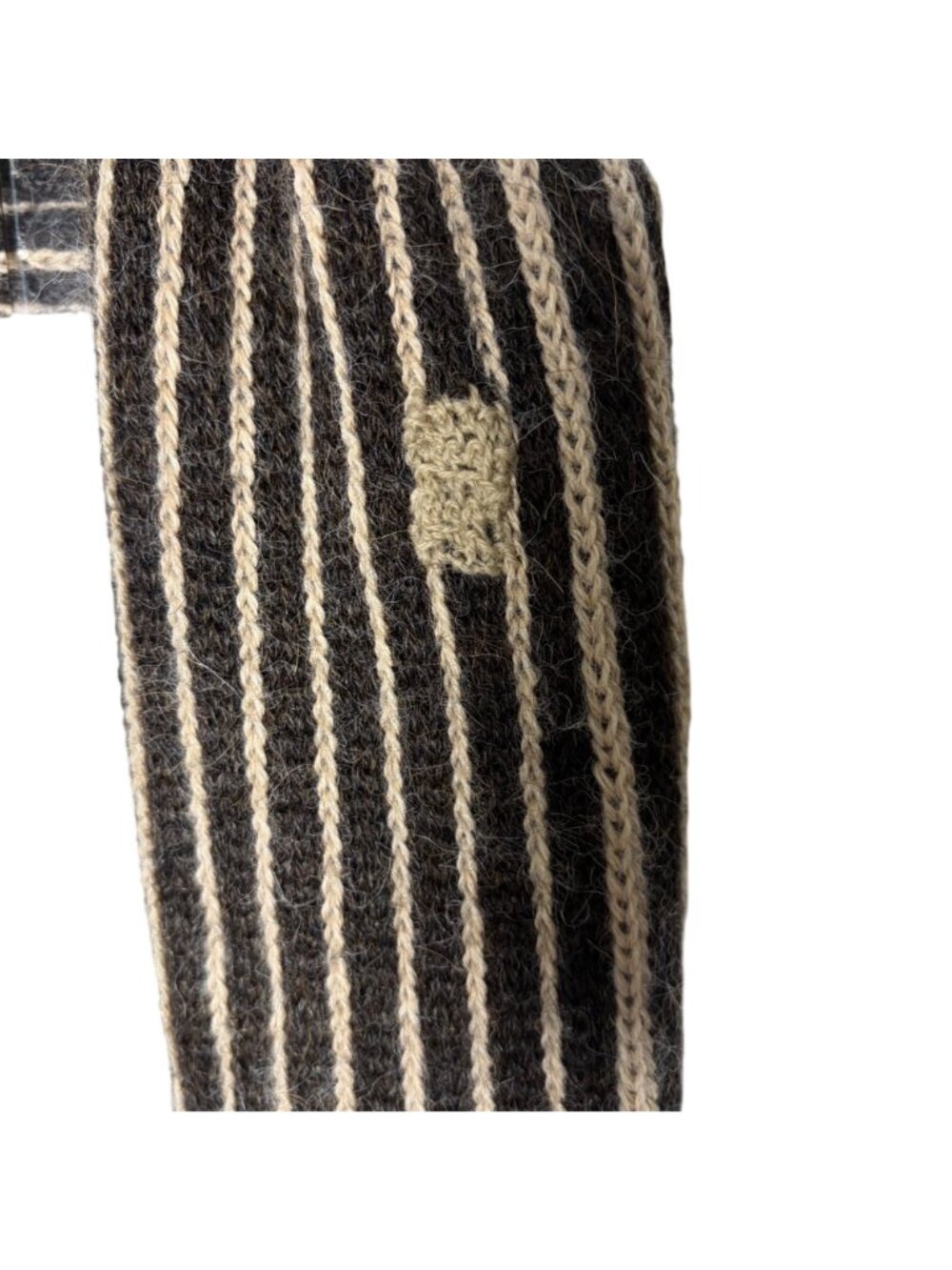 Intiwara Womens Alpaca Knit Scarf Aztec Print Brown Blue Double Layer Warm Boho - Picture 5 of 10